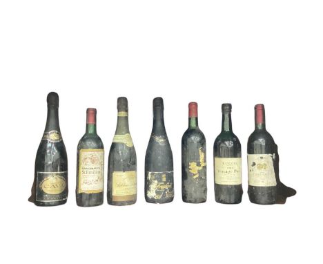 Taylor's 1966 Vintage Port, one bottle , Chateau Puy- Blanquet Grand Cru Saint-Emilion ( label lacking) and sundry wine (7)