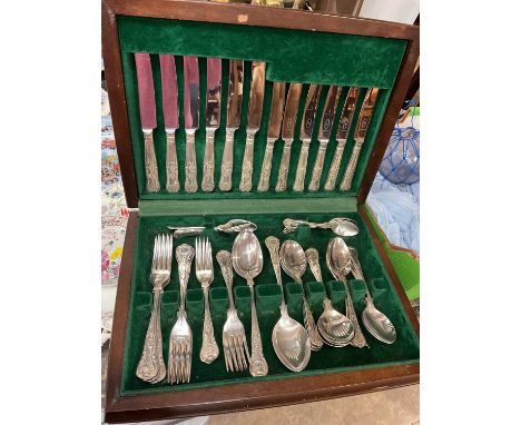 Canteen of King's pattern silver plated cutlery