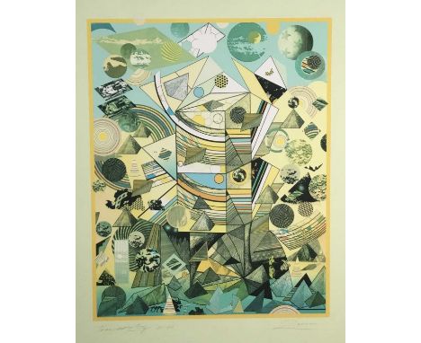 Richard Drew, known as Zacron (British, 1943-2012), archival print - Transient City signed and numbered 2/500 screenprint 86 