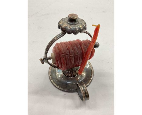 19th century silver plated wax jack, 11cm high