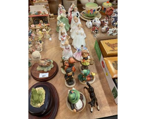 Group of Goebel, Royal Doulton and other figures (18).