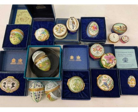 Group of Halcyon Days enamel boxes and other similar items