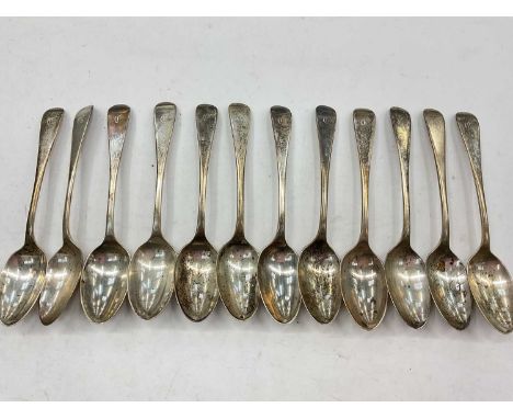 Set of twelve silver teaspoons (Sheffield 1966)Weight 268 grams 