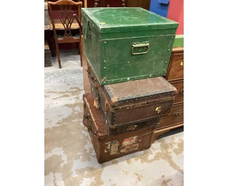 Four vintage trunks