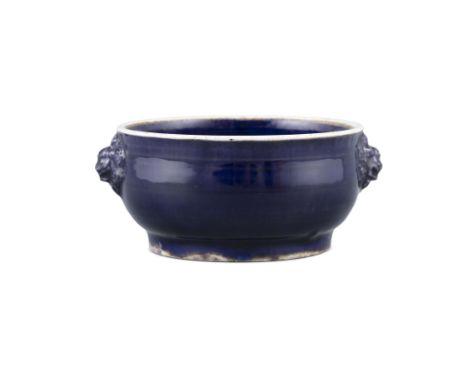 FORMERLY THE PROPERTY OF OTTO GURGEN: A PROMINENT GERMAN ARGENTINIAN INDUSTRIALIST (BY REPUTE)  A COBALT BLUE GLAZED PORCELAI