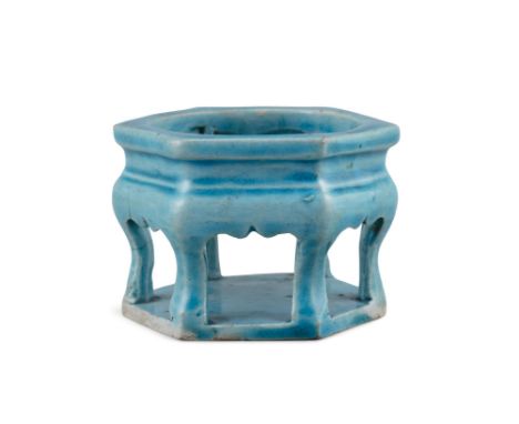 FORMERLY THE PROPERTY OF OTTO GURGEN: A PROMINENT GERMAN ARGENTINIAN INDUSTRIALIST (BY REPUTE)  A TURQUOISE GLAZED BISCUIT PO