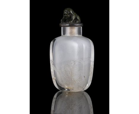 PROPERTIES FROM A FRENCH COLLECTOR OF JADE CARVINGS AND SNUFFBOTTLES  A ROCK CRYSTAL SNUFF BOTTLE   CHINA, POSSIBLY LATE QING