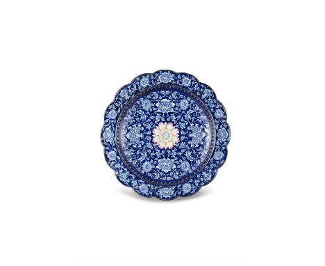 A CANTON ENAMEL ON COPPER ‘LOTUS’ DISH CHINA, QING DYNASTY, 19TH CENTURY It rests on a short ring foot and has a short round 