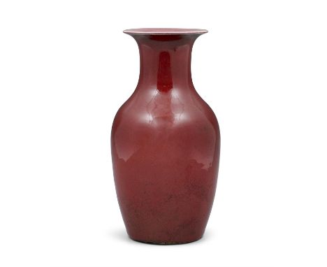 A FLAMBE / OXBLOOD GLAZED PORCELAIN PHOENIX-TAIL VASE, FENGWEIZUN CHINA, POSSIBLY LATE QING DYNASTY AND CIRCA 1900 It is all 