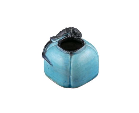 FORMERLY THE PROPERTY OF OTTO GURGEN: A PROMINENT GERMAN ARGENTINIAN INDUSTRIALIST (BY REPUTE)  A TURQUOISE GLAZED BISCUIT PO