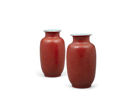 FORMERLY THE PROPERTY OF JUAN CARLOS KATZENSTEIN (1925-2018): A PROMINENT ARGENTINIAN DIPLOMAT (BY REPUTE)  A PAIR OF CORAL-G