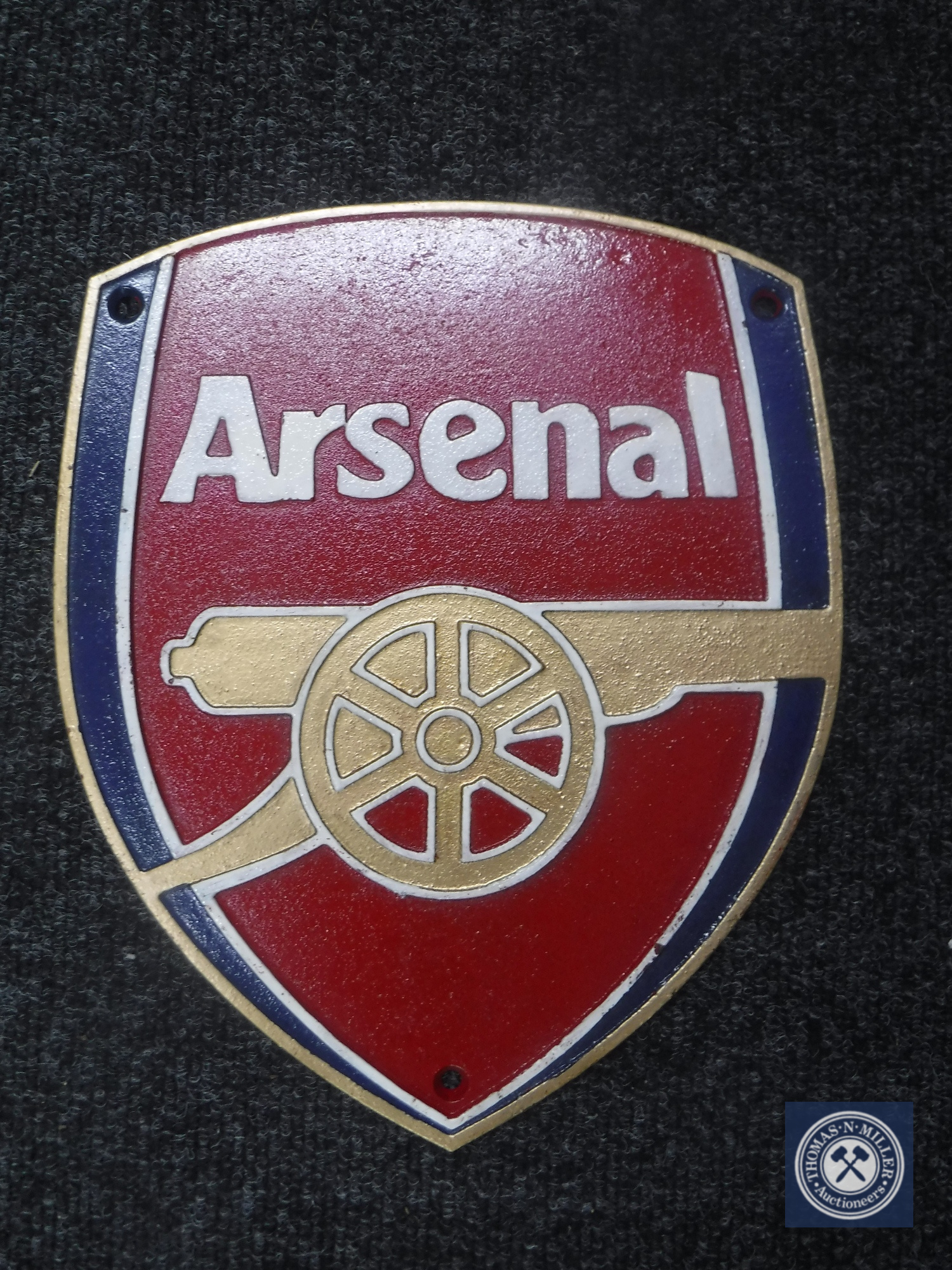 A cast metal "Arsenal" football club plaque CONDITION REPORT 28cm by 24cm.