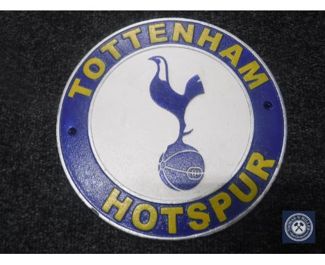A cast metal "Tottenham Hotspur" club crest 