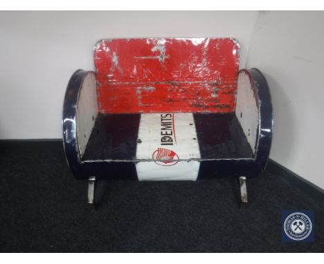 An oil drum bench 