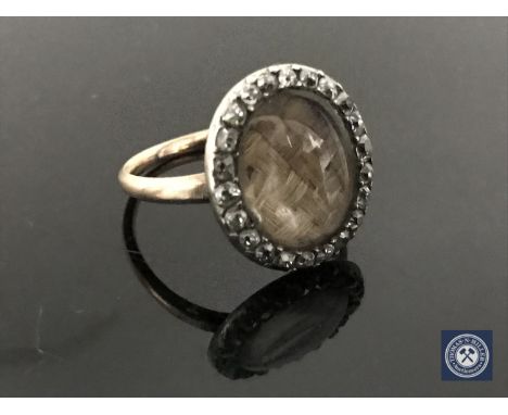 A late Georgian old-cut diamond memoriam ring, size N