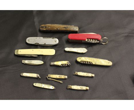 Collection of pen knifes, to includemother of pearl examples, Swiss example, German, etc, (qty)