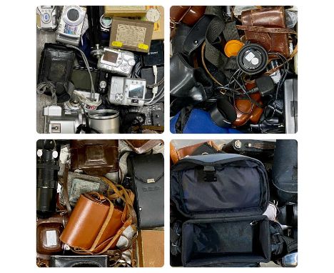 CAMERAS & ACCESSORIES A LARGE QUANTITY, including bodies, lenses, light meters, flashes and other accessories, contained with