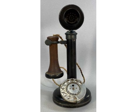 1920s CANDLESTICK TELEPHONE NO.150, Bakelite with chrome dial, 31cms (h)Provenance: private collection Conwy