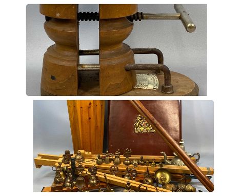 MIXED COLLECTABLES GROUP, including wooden stick stand containing three walking sticks with brass "Jaguar" handles, a vintage