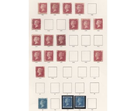 STAMPS : 1841 - 1980's mint collection in three albums. 1841 1d reds (6), good selection of penny plates up to plate 222, 2d 