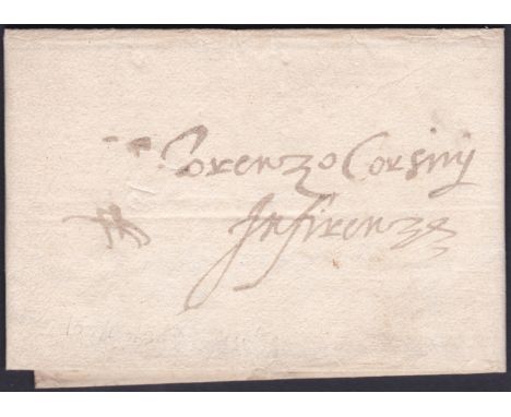 POSTAL HISTORY : 1589 Corsini letter from Philippo Corsini to Lorenzo Corsini, London to Florence, Scarce item.