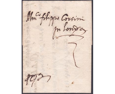 POSTAL HISTORY : 1576 Corsini letter from Lyons to London. Scarce item