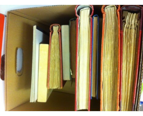 STAMPS : Mixed world collection in box. Ten albums/stockbooks (100's) 