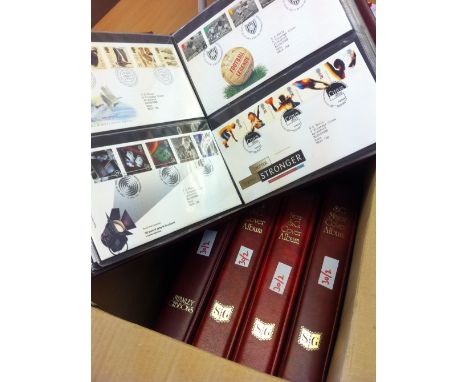 FIRST DAY COVERS. 5 Stanley Gibbons albums 1970's to 90's. Including definitives, booklet panes and commemorative sets.