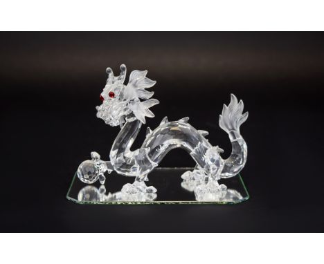 Swarovski SCS Collectors Society Annual Edition 1997 Crystal Figure Fabulous Creatures The Dragon With Pearl Produced exclusi