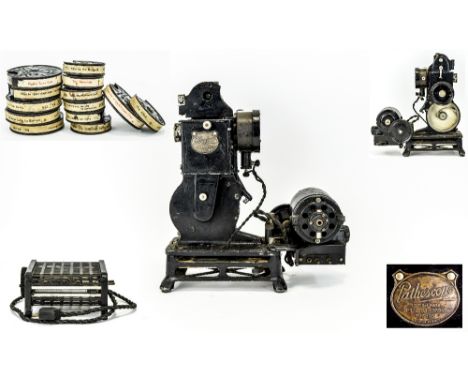 Via Path Scope Baby Cine Film 9.5mm Projector From Paris - France. Dated 1924, Complete with 13 Film Reels, Some Baby Film Re