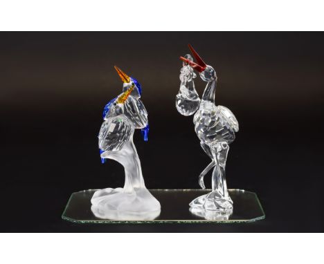 Swarovski Crystal Figure From The Feathered Beauties Collection Kingfishers Designed by Adi Stocker, code no. 7621 NR 000 010