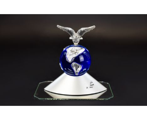 Swarovski Millennium Edition Crystal Planet Vision 2000 Signed and Engraved with SCS trademark. Made from full cut crystal co