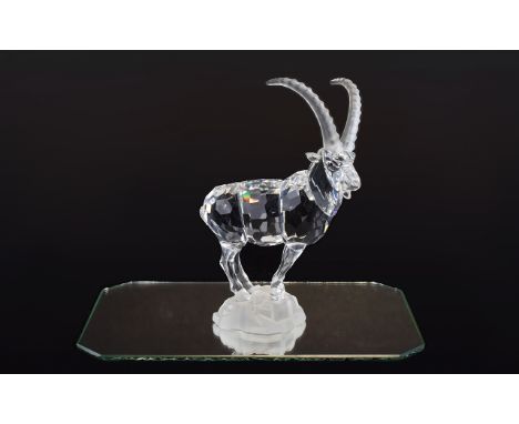 Swarovski Crystal Figure Ibex Part of Endangered Species Series Designer Heinz Tabertshofer code number 7684 NR 000 001 Issue