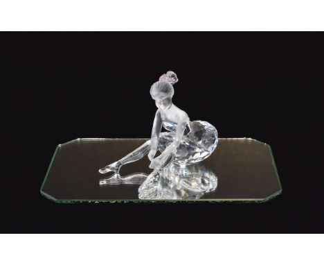 Swarovski Crystal Figure 'Cheerful Times' Theme Group 'Ballerina' Young Girl Sitting. Designer Edith Mair. Code number 7500 N