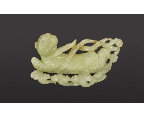 Antique Period Chinese White Jade of An Apsara, of Very Fine Quality. From a Private Collection. Weight 44.7 grams. Size - 3.