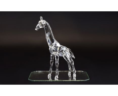 Swarovski Crystal Figure From The African Wildlife Collection 'Giraffe' Designed by Michael Stamey, code no. 7603 NR 000 002.
