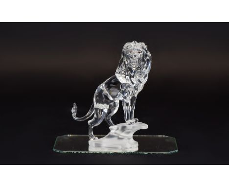 Swarovski Crystal Lion Figure From The Rare Encounters Collection Designer Martin Zendron code no. 7610 NR 000 004. In the fo