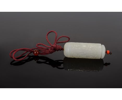 Antique Period White Jade Perfumer of Very Fine Quality. From a Private Collection. Weight 22.8 grams. Size - 1.75 Inches In 