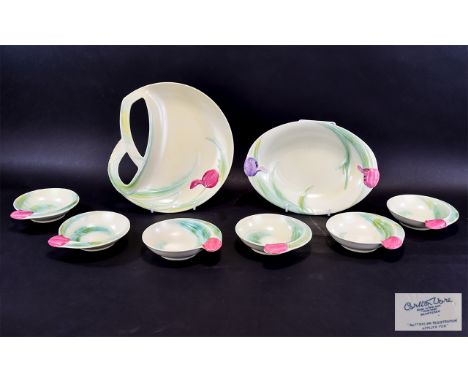 A Collection Of Carlton Ware Serving Dishes Eight items in total to include twin handle crescent shaped dish, oval tray and s