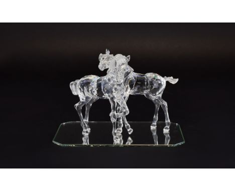 Swarovski Faceted Crystal Figures 'Peaceful Countryside' Theme Group 'Foals'. Designer Martin Zendron. Code number 7612 NR 00