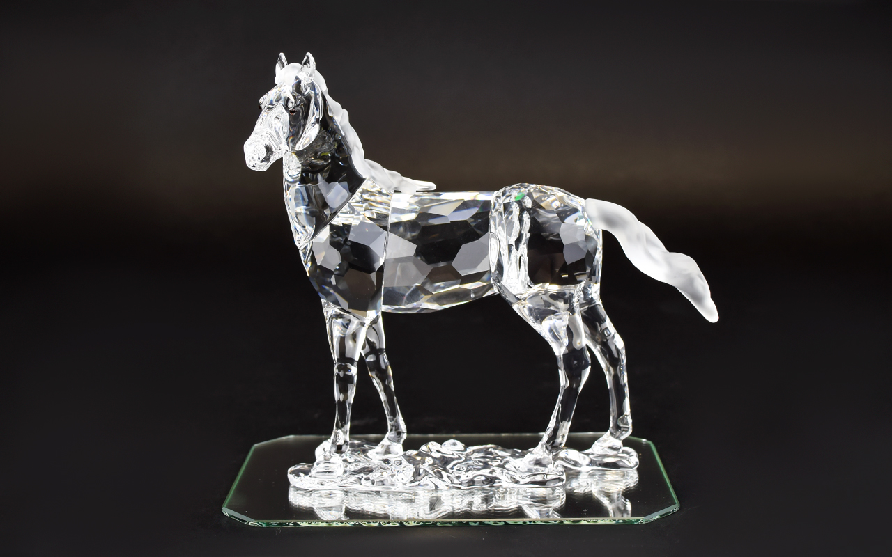 Swarovski Crystal Horse Figure 'The Peaceful Countryside Group Mare/Horse designed by Stefanie Ne