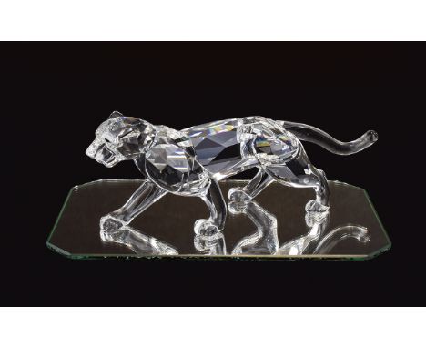 Swarovski Crystal Figure 'Leopard' African Wildlife Series Designer Michael Stamey Issued 1997 Retired 2004. Code number 7610