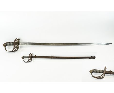 A Nineteenth Century Ceremonial North Yorks Rifle Sword Late 19thC Sword with original scabbard and ornate reticulated handle