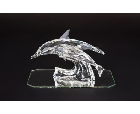 Swarovski SCS Collectors Society Members Only Cut Crystal Annual Edition Figures Mother and Child Series Lead Me - The Dolphi