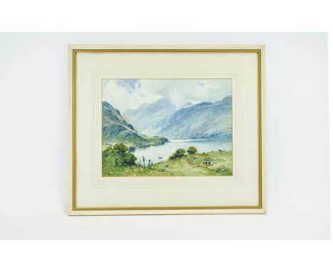 HENRY R. WILKINSON ARCA (1884-1975)   Mountain Lake- watercolour 11'' x 14 3/4'' signed.  A Lake District artist who was loca