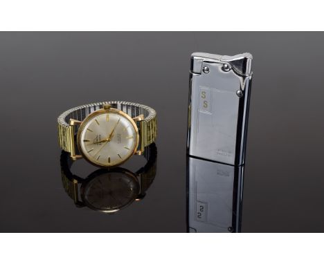 Gents Helvetia Wristwatch, Silvered Dial, Baton Numerals, Manual Wind Movement, 9ct Gold case. Together With A Benlow Master 