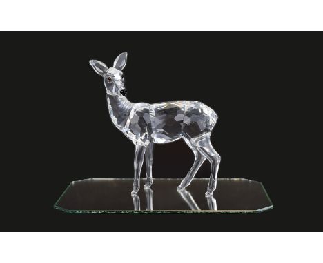 Swarovski Crystal Figure 'Doe' Rare Encounters Collection. Designer Martin Zendon Code number 7608 NR000 003 Issued 2000 Reti