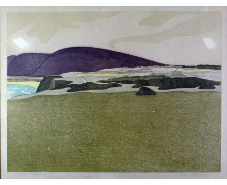 JOHN BRUNSDON artist's proof (12/15) print - landscape entitled 'View Towards Rhossilli', signed, 19.75 x 25ins (50 x 64cms)