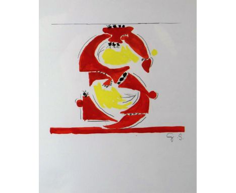 GRAHAM SUTHERLAND lithograph entitled 'The Letter S', original mid 20th Century lithograph signed with initials in pencil and