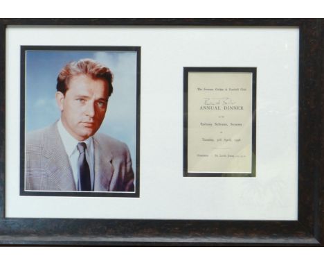 RICHARD BURTON autograph and photograph - handwritten signature on Swansea Cricket and Football Club 'Annual Dinner' programm